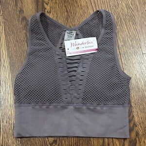 Wanderlust Charcoal Mesh Sports Bra